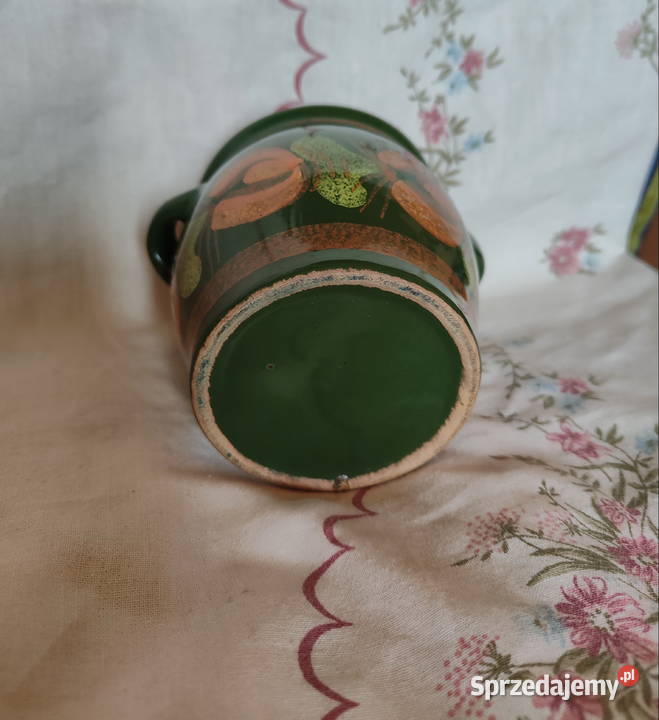 Vintage piękna malowana ceramika unikat Lublin