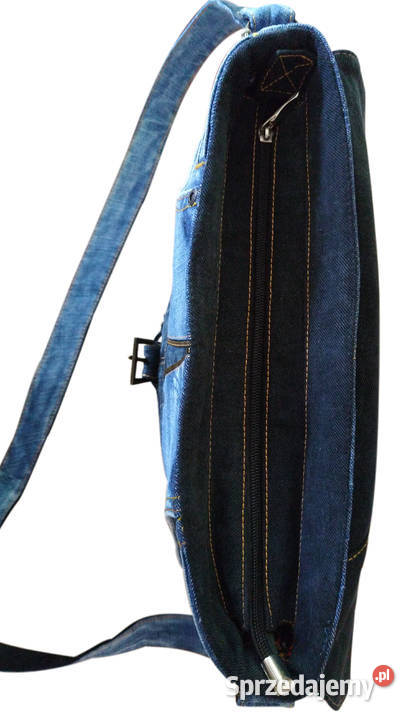 Torebka listonoszka jeans z fantazyjną klapką Kraków