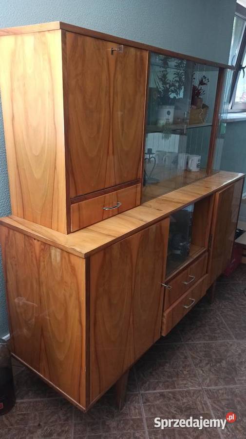 Meblościanka PRL vintage retro stan z lat 6070 150cm Rogów
