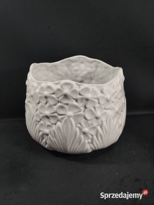 Duża Osłonka Ceramiczna Hortensja 3D Doniczki i osłonki Poddębice