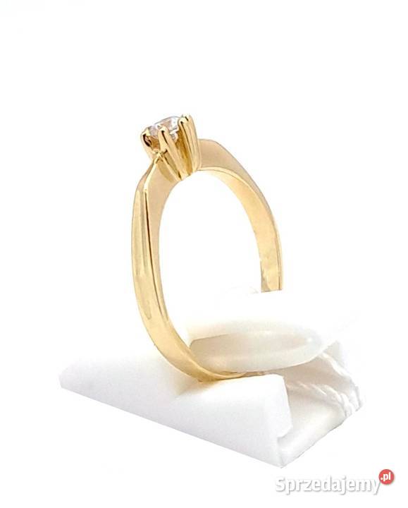Pierścionek r13 Złoty pr585 classic z jednym Poznań