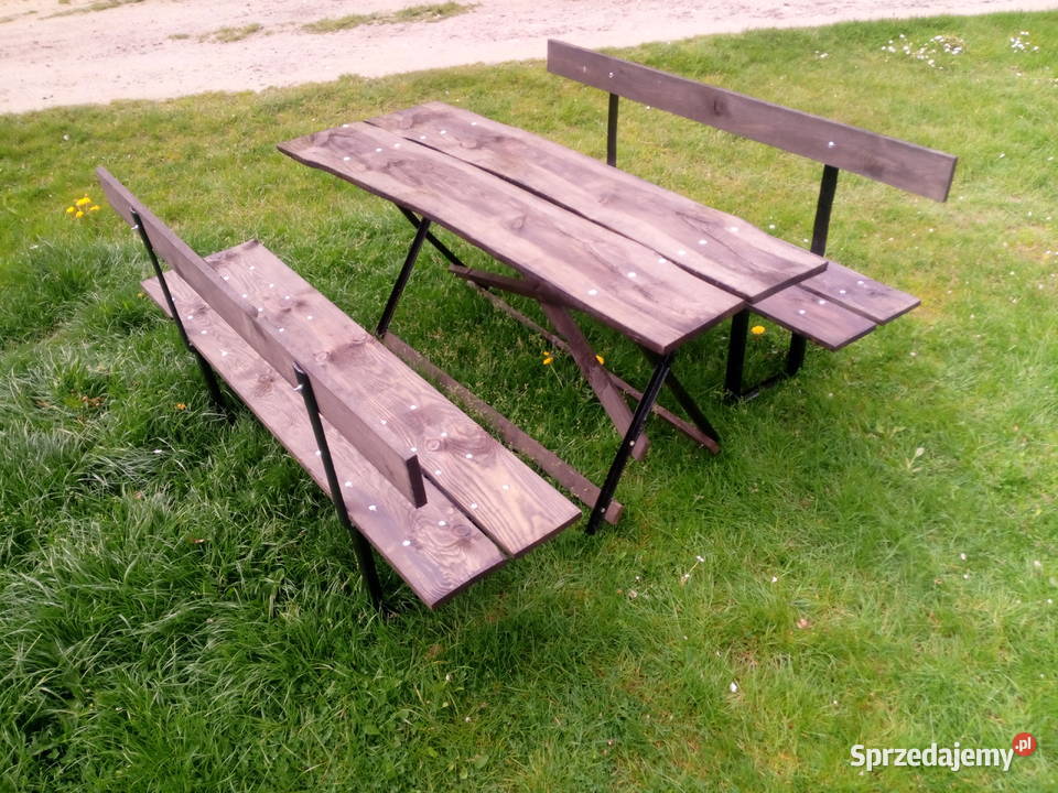 Zestaw ogrodowy stół dwie ławki 175cm Somonino