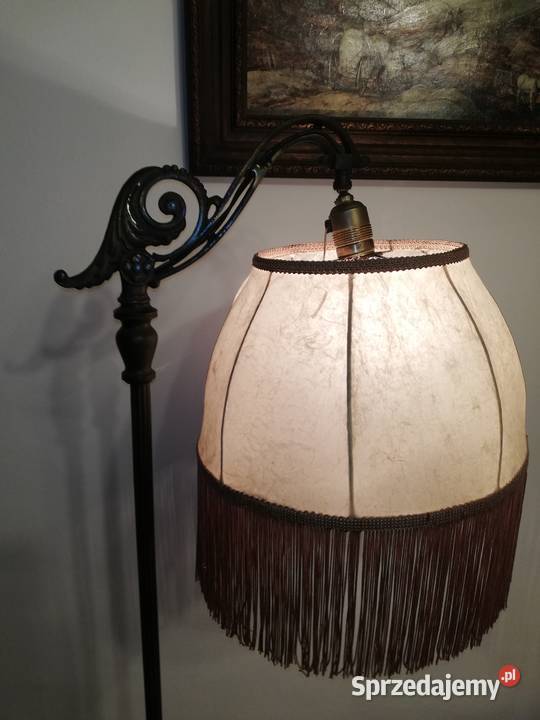 Lampa stojąca z abażurem przedwojenny Antyk mazowieckie Warszawa