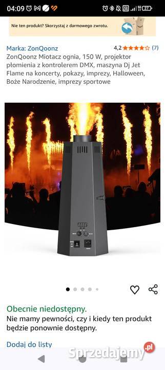 Wytwornica wyrzutnia ogniakoncertowa Koszalin sprzedam