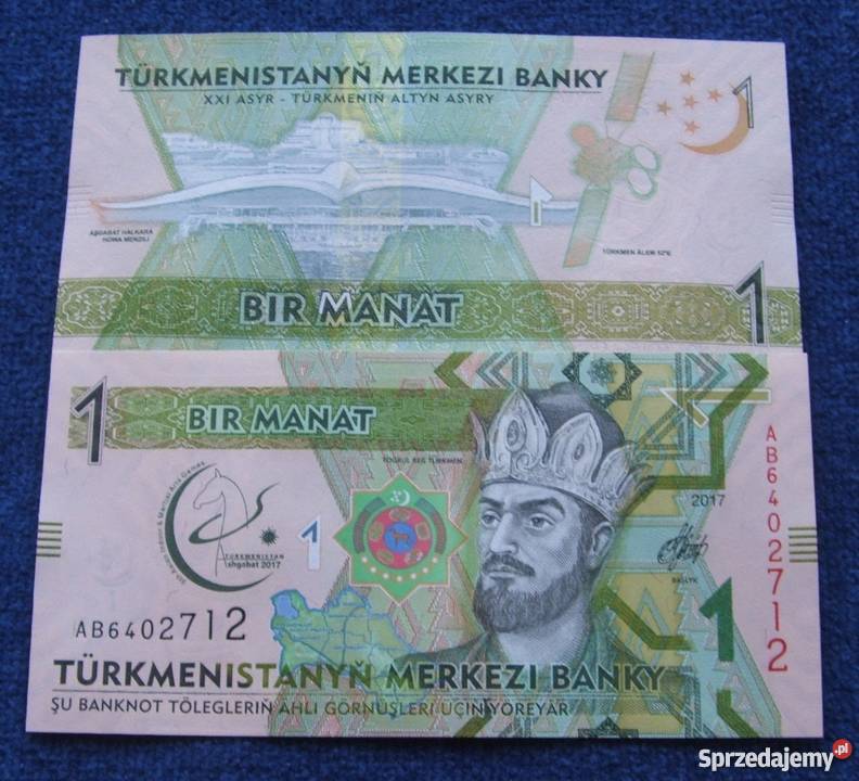 TURKMENISTAN 1 BIR MANAT Kolekcjonerski Banknot Katowice sprzedam