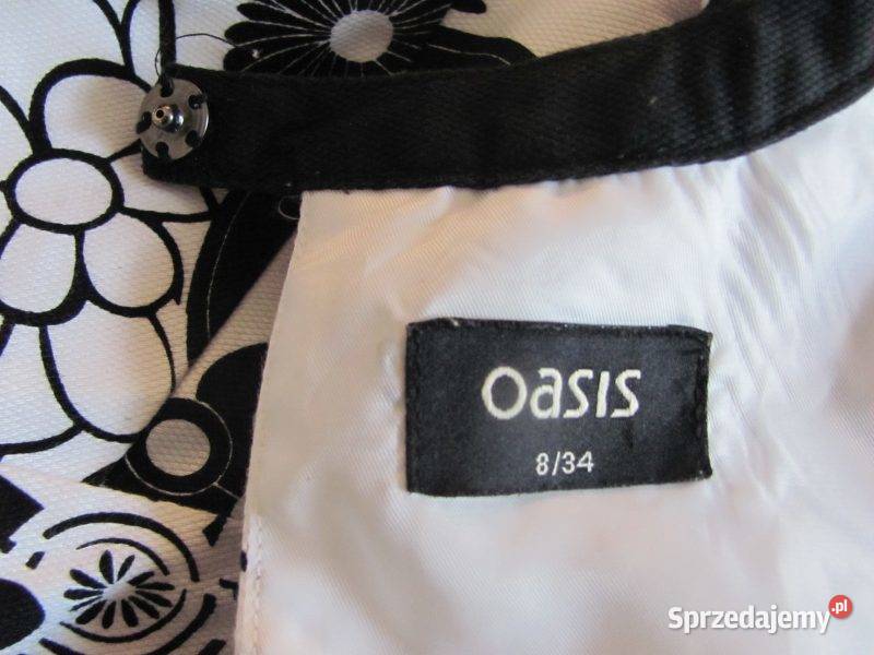 sukienka OASIS r 34 XS biało czarna kwiaty Zamość