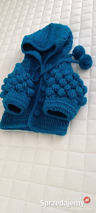 Sweterek niemowlaka rękodzieło bubbles pompony zachodniopomorskie