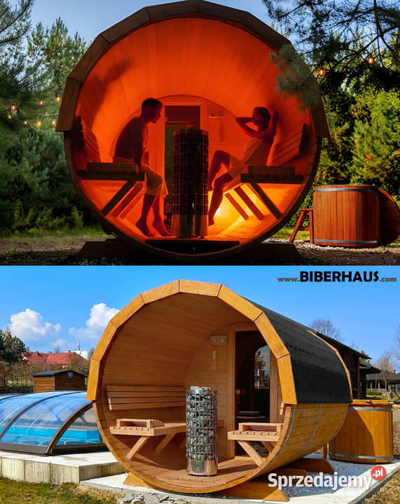 SAUNA Ogrodowa 300 OKNO 100 Beczka 500L Nowy Targ