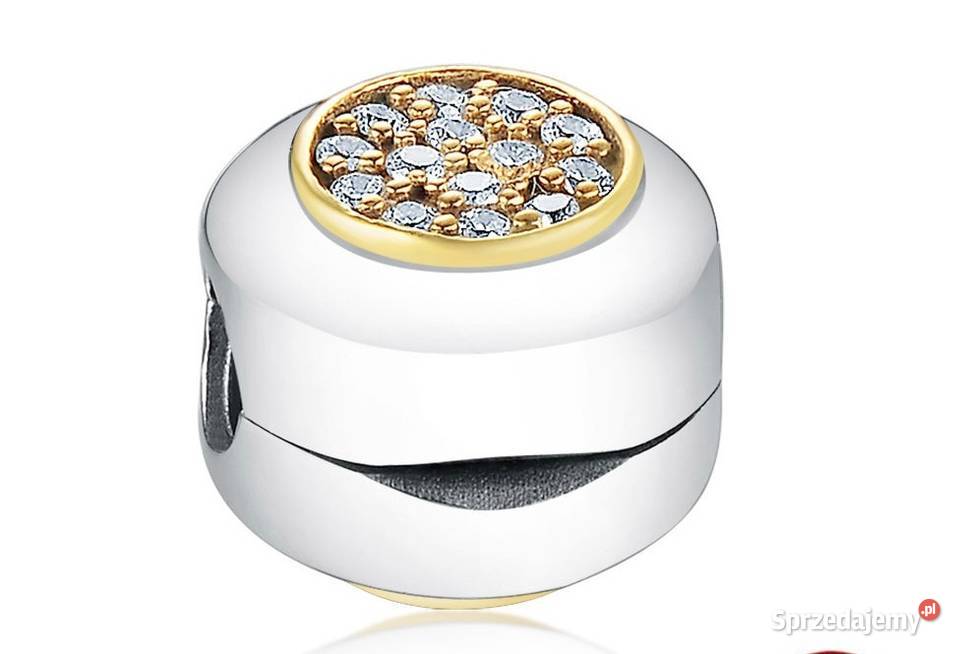 Pandora Charm Moments koralik klips cyrkonie w