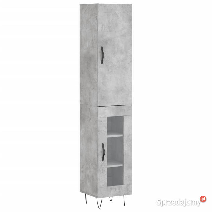 Wysoka szafka szarość betonu 345x34x180 Pozostałe Warszawa
