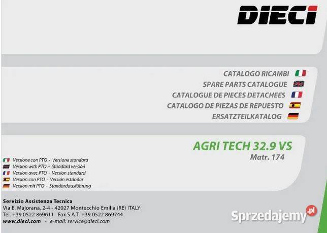 DIECI AGRI TECH 329 VS katalog części zamiennych Kielce