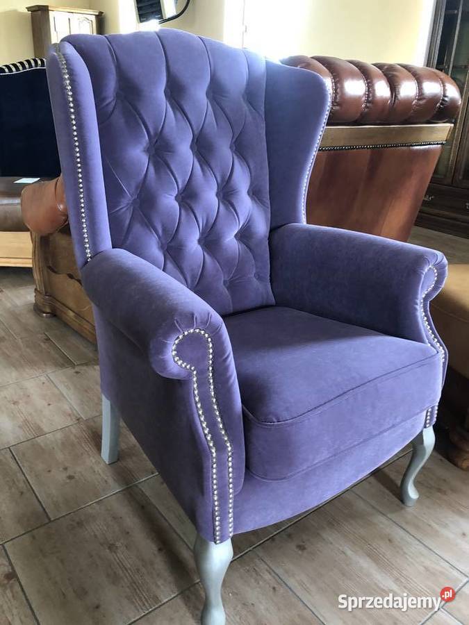 Fotel Ludwigsrebrne nózki TKANINA wyprzedaż 50 sprzedam