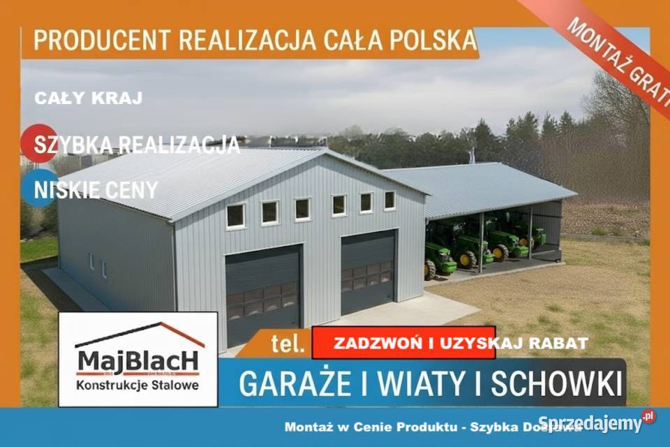 Garaż Blaszany w kształcie litery L Blaszak Białogard