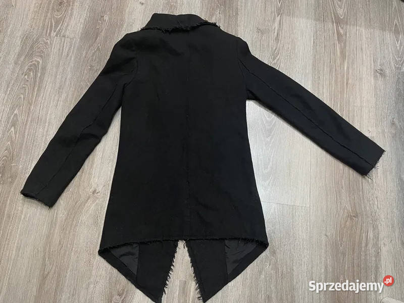 Płaszcz damski 34 xs czarny asymetryczny Chełm