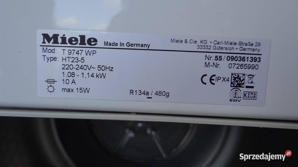 Suszarka kondensacyjna Miele T9747WP używana wielkopolskie Piła