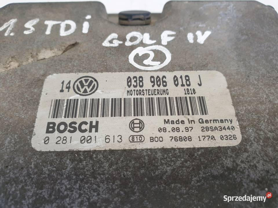 VW Golf IV 19 TDI STEROWNIK SILNIKA 038906018J osobowe Komputery Janów