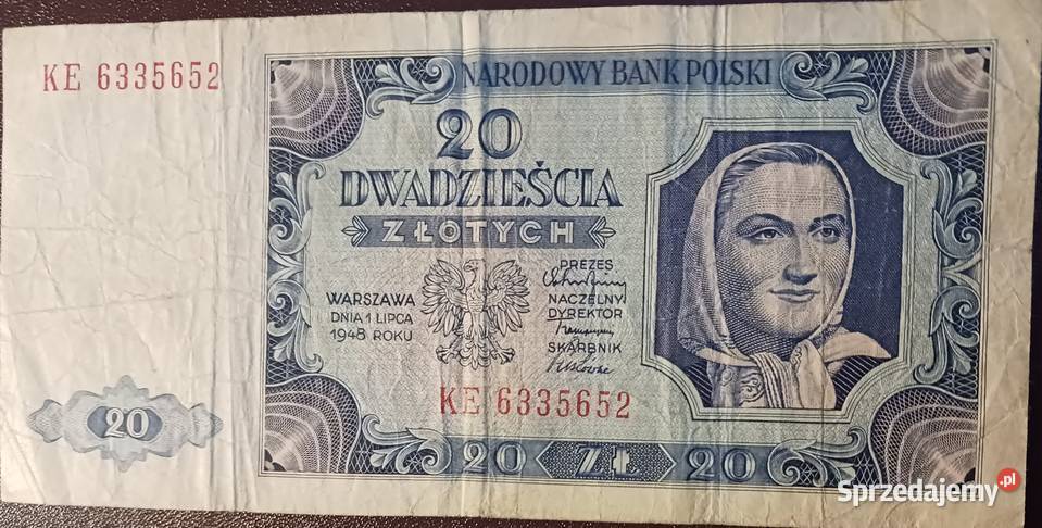 20 złotych1VII1948 rseria KE Konin sprzedam