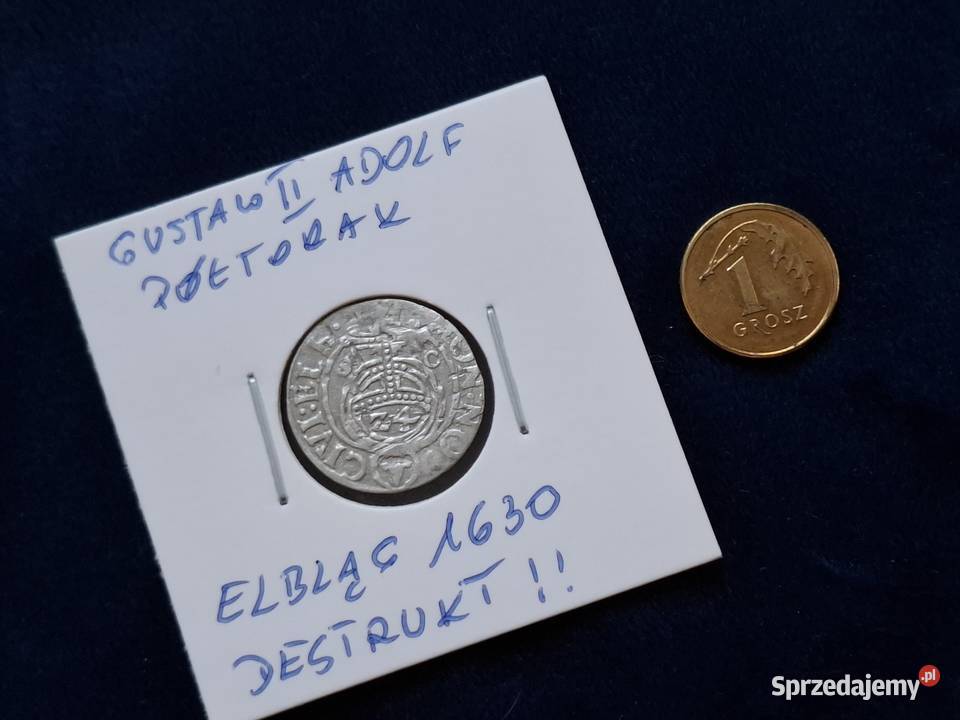 Półtorak Gustaw II Adolf Elbląg 1630 rzadki Wejherowo