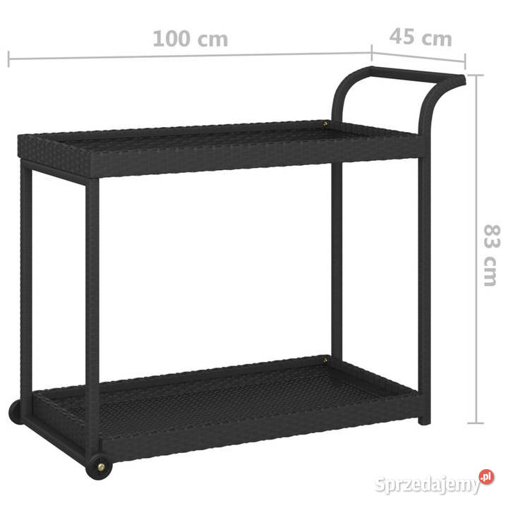 Wózek barowy czarny 100x45x83 polirattan Warszawa