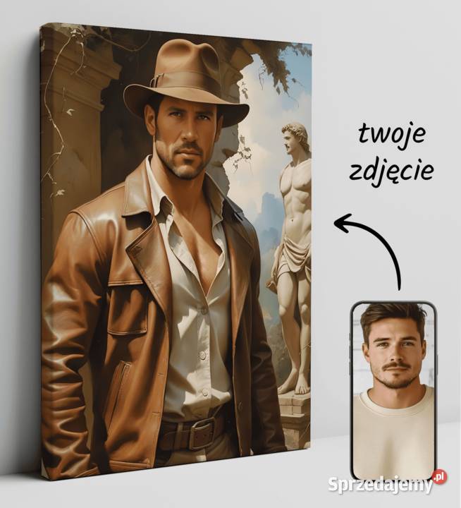 Obraz Portret na płótnie karykatura Indiana Obrazki i obrazy Warszawa