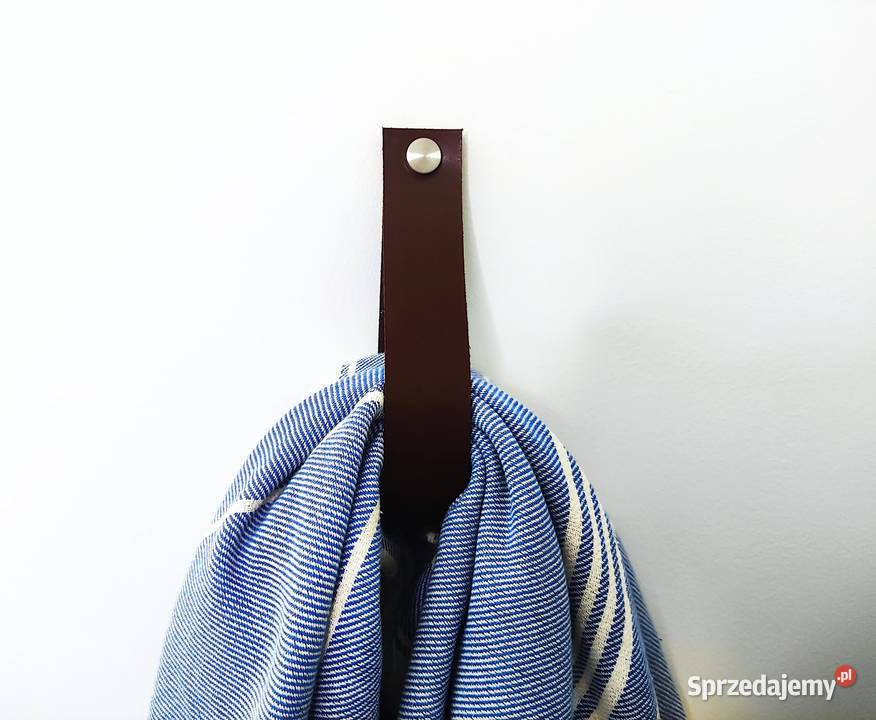 WIESZAK SKÓRZANY NA RĘCZNIK KOLOR BRĄZOWY Warszawa