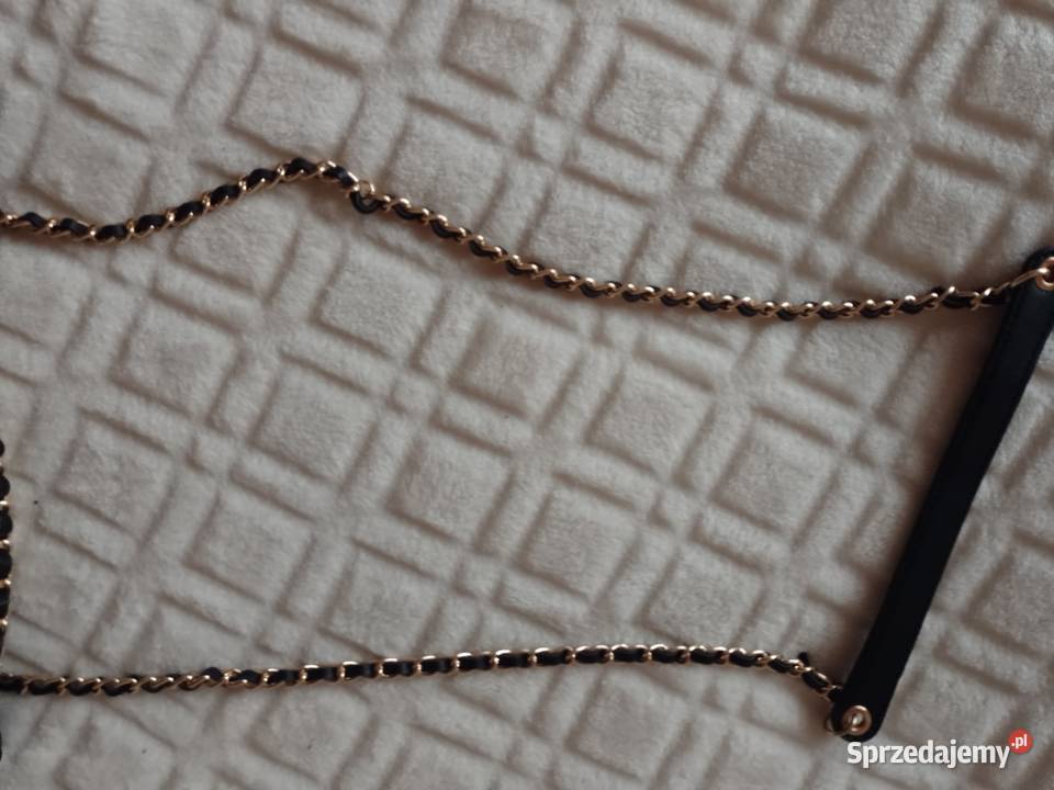 Czarno złota torebka listonoszka z Londynu torba żółty/złoty Moda i Styl Kraków