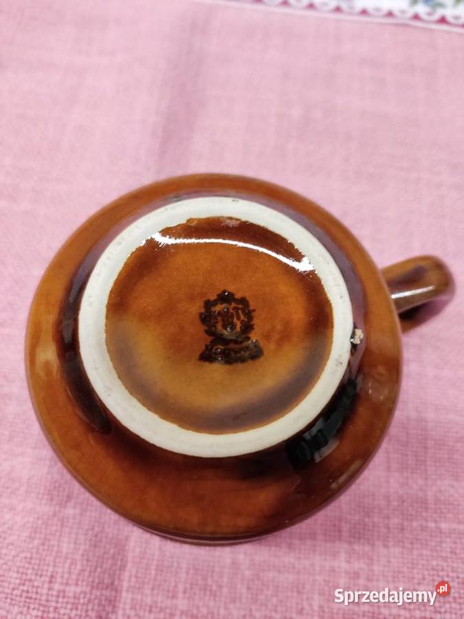 Filiżanka porcelit brązowa Tułowice Głuchołazy