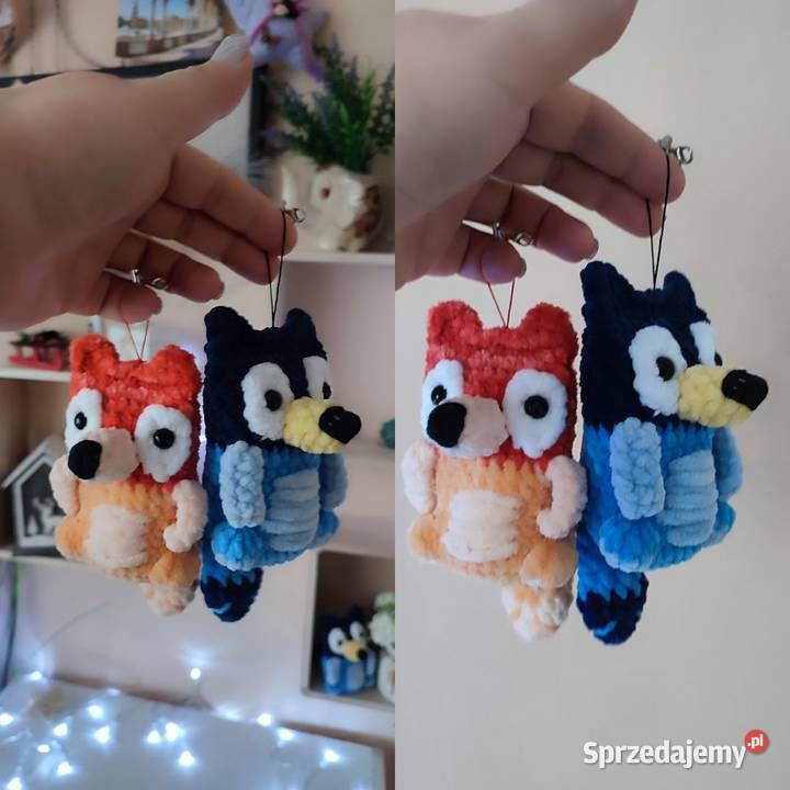 Szydełkowe Bluey i Red Heeler brelok do kluczy Kraków sprzedam