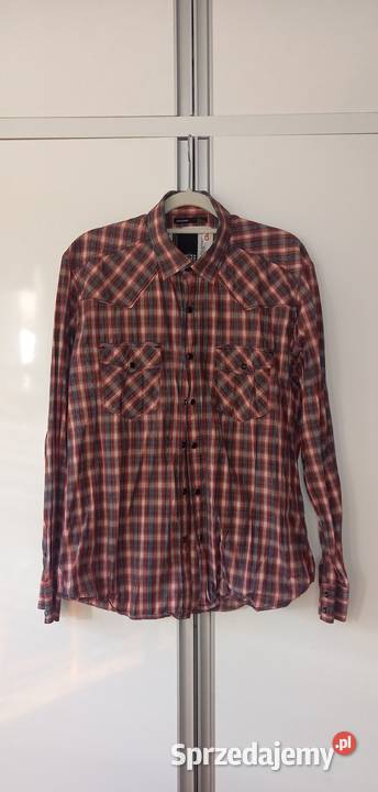 Koszula męska długi rękaw czerwona krata JACK Jack&Jones
