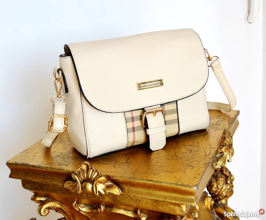 BURBERRY TOREBKA LISTONOSZKA KRATKA LOGOWANA BEŻ kujawsko-pomorskie Bydgoszcz