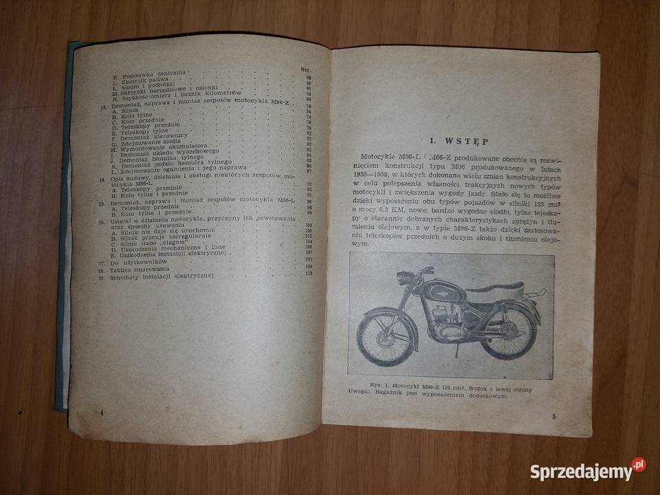 Instrukcja obsługi i napraw Motocykl WSK 126 z Nowy Sącz
