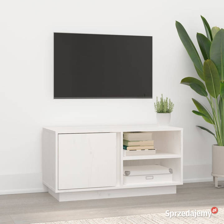 Szafka pod telewizor biała 80x35x405 lite drewno Warszawa