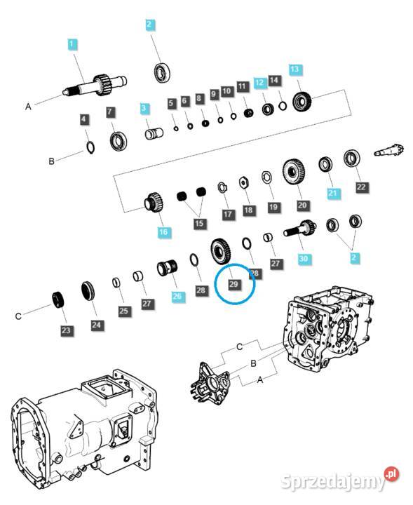 Tryb biegu zakresu TRG285 LS Tractor 40031349 Tajęcina