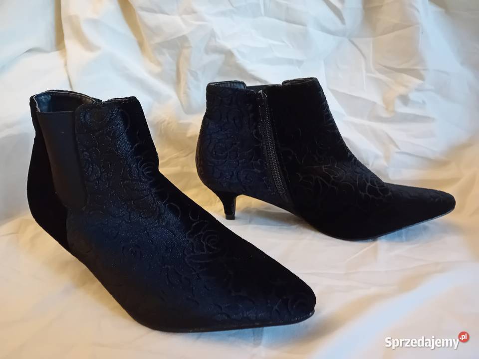 Buty botki kolor czarny motyw kwiatowy rozmiar Kraków