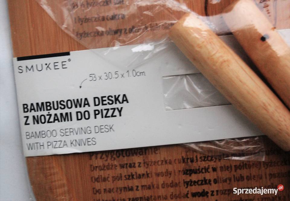 Smukee bambusowa deska do serwowania pizzy z Akcesoria kuchenne