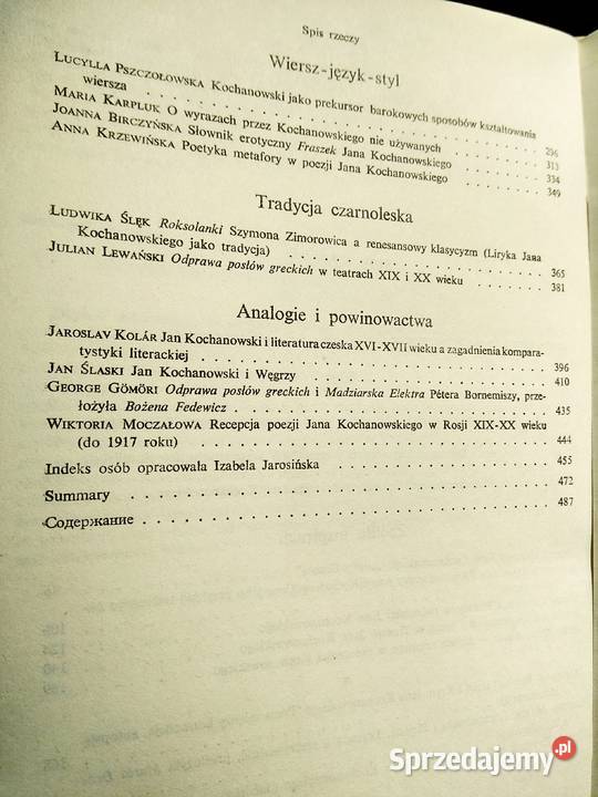 Kochanowski I epoka renesansu wydanie mazowieckie Warszawa