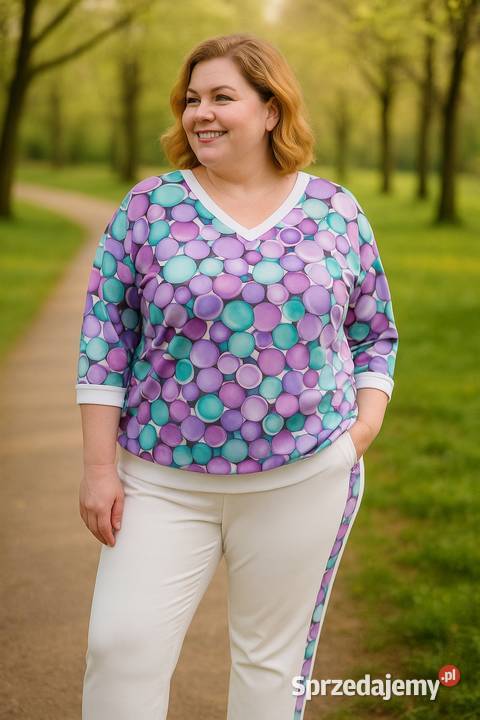 Komplet dres BAWEŁNASPODNIE LAMPAS BLUZA LXL kolorowy Pątnów