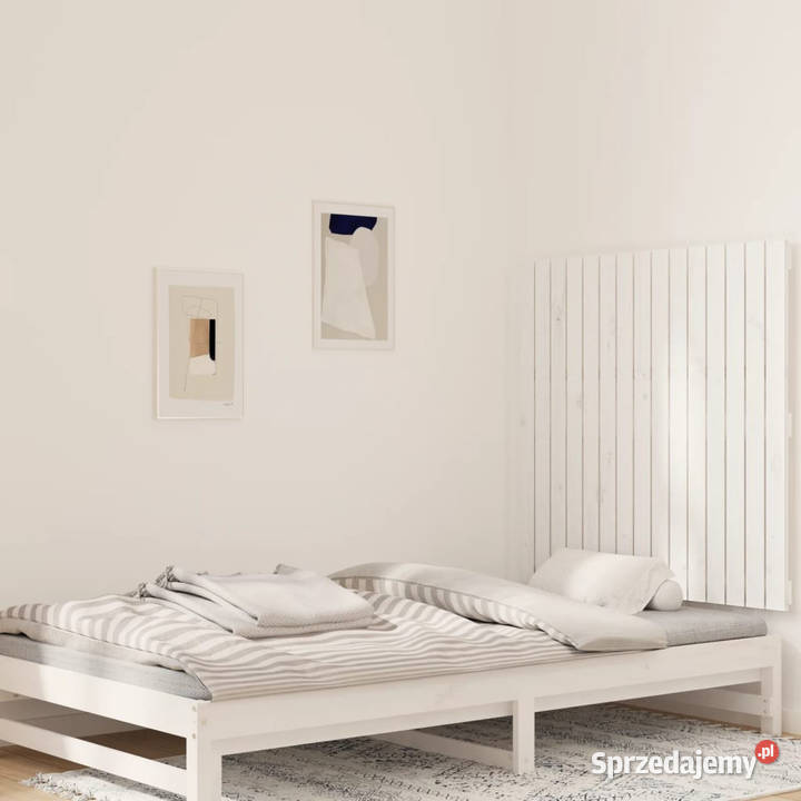 Wezgłowie łóżka białe 955x3x90 lite drewno