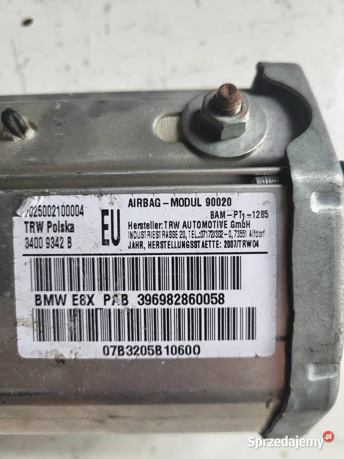 Poduszka pasażera BMW AIRBAG 396982860058 osobowe podkarpackie Mielec