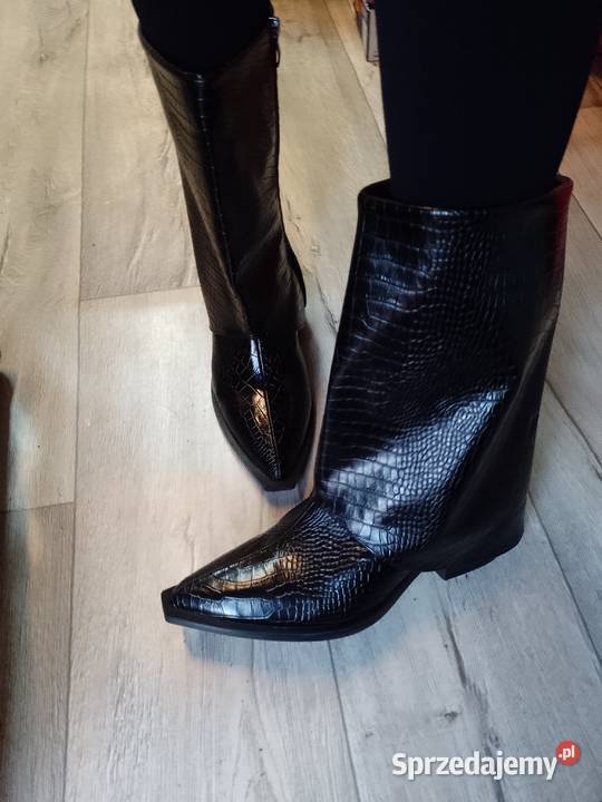 42 Ekskluzywne CZARNE krótkie Kozaki kowbojki Kozaki małopolskie Kraków sprzedam