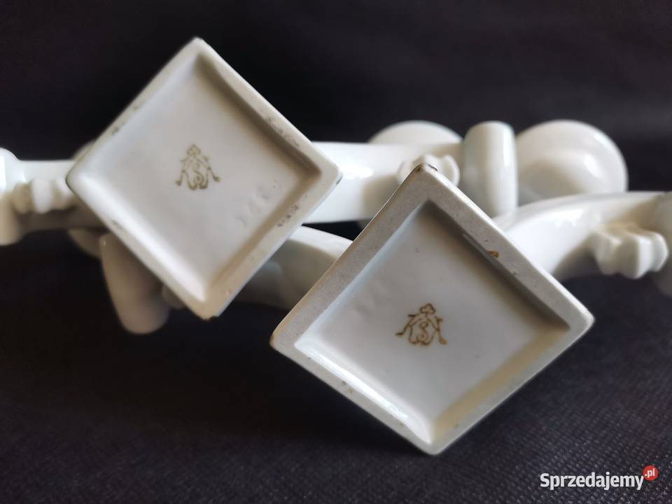Stara przedwojenna porcelana 2 świeczniki Art Antyki, Sztuka, Kolekcje