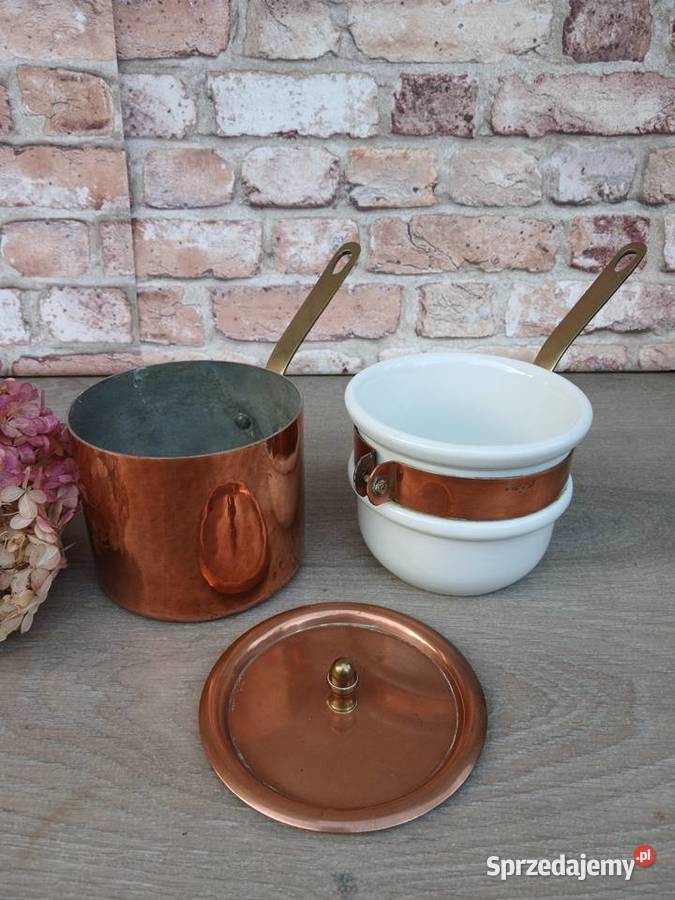 Profesjonalny miedziany garnek do kąpieli wodnej mazowieckie Warszawa