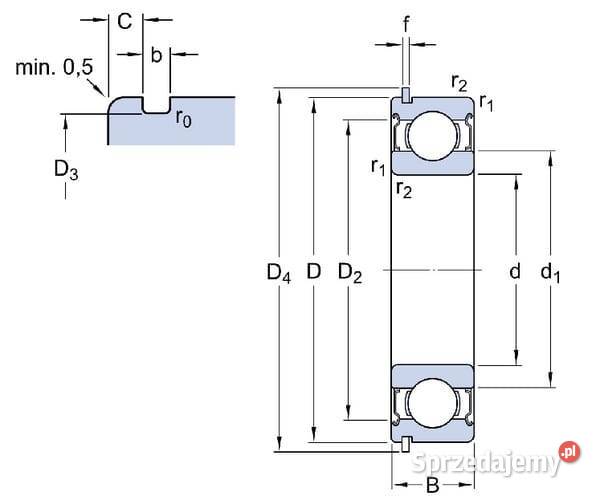 Łożysko kulkowe zwykłe 35x80x21 mm SKF 6307NSKF Kamionna sprzedam