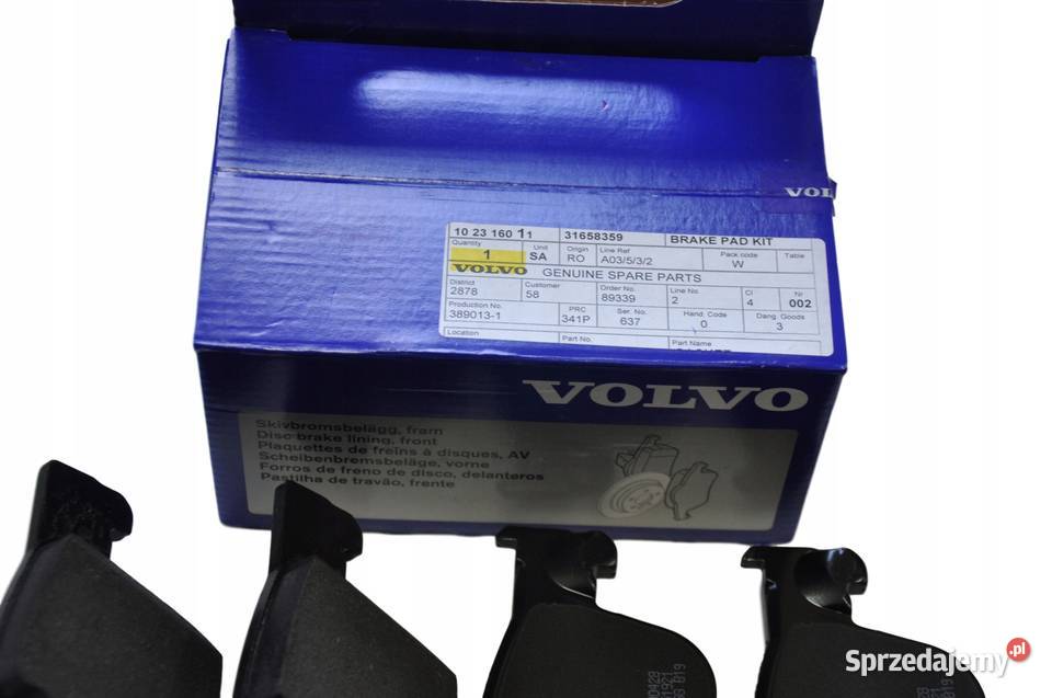 VOLVO S60 V60 XC60 oryginal klocki hamulcowe Bielany Wrocławskie sprzedam