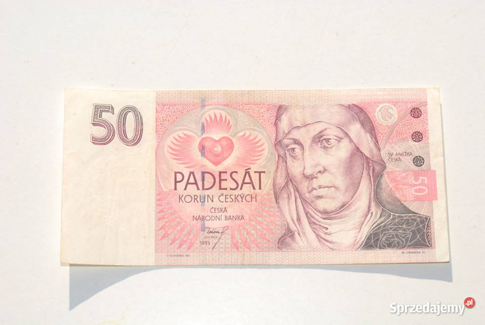 Stary banknot 50 koron Czeskich Czechy 1993 Cieszyn