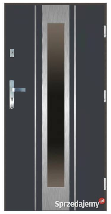 Drzwi wejściowe do domu GI09 INOX Antracyt 90 Ciemniewo