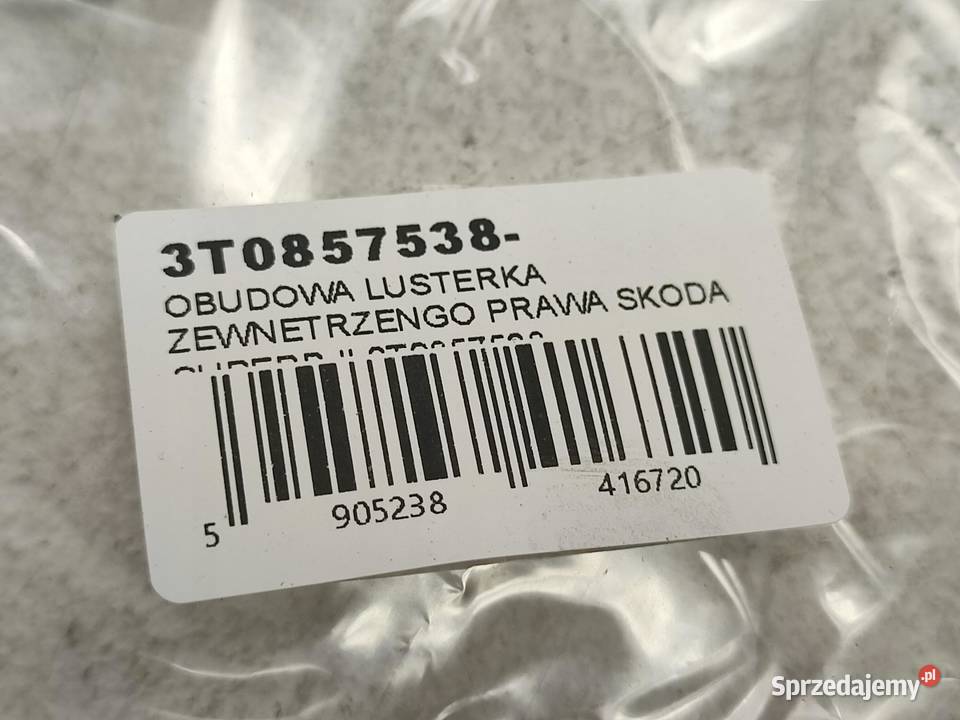 OBUDOWA LUSTERKA ZEWNĘTRZNEGO PRAWA SKODA SUPERB sprzedam