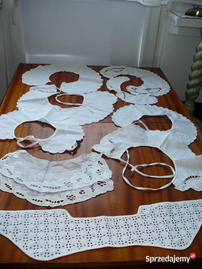 kołnierzyki zrobione haftem rchelie 9 sztuk Dodatki Lubin