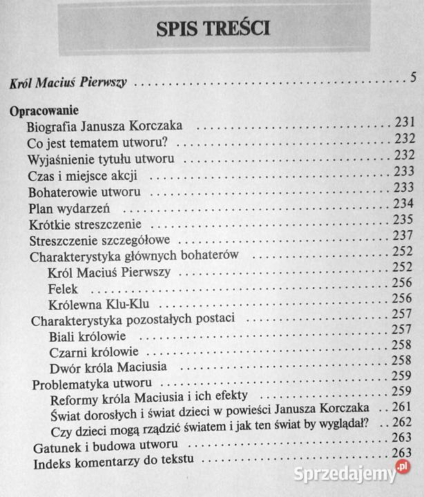 Król Maciuś Pierwszy Lektura z opracowaniem Chełm