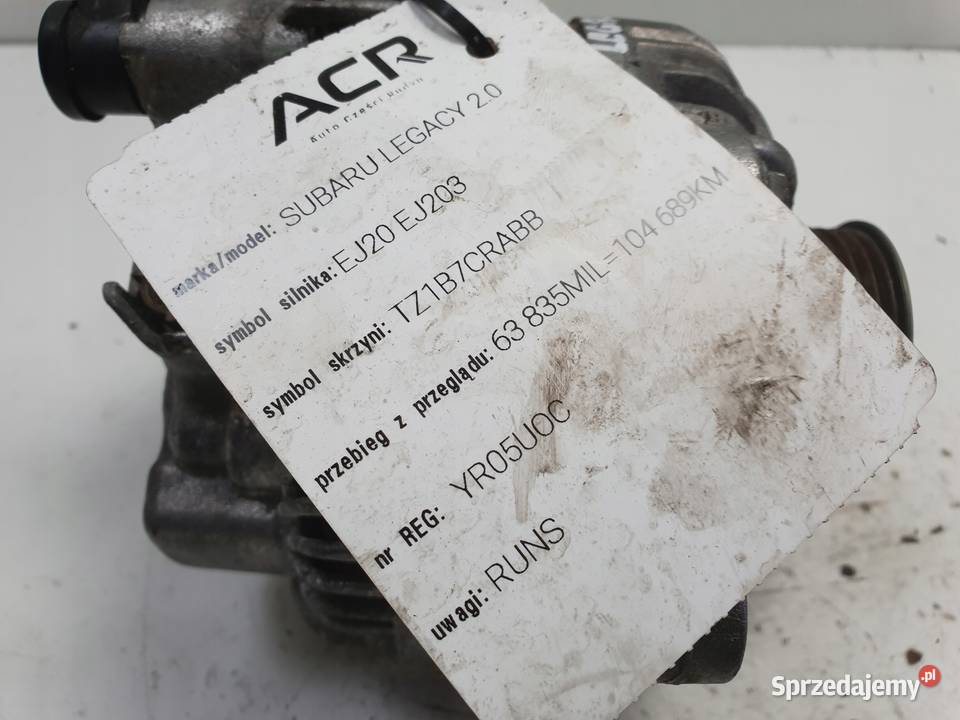 ALTERNATOR Subaru Legacy IV 20 B 23700AA520 Układ elektryczny silnika